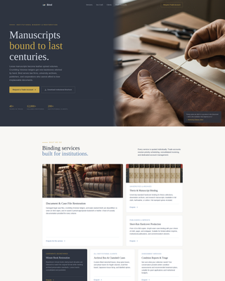 Bind - Precision Bookbinder Landing Page Template