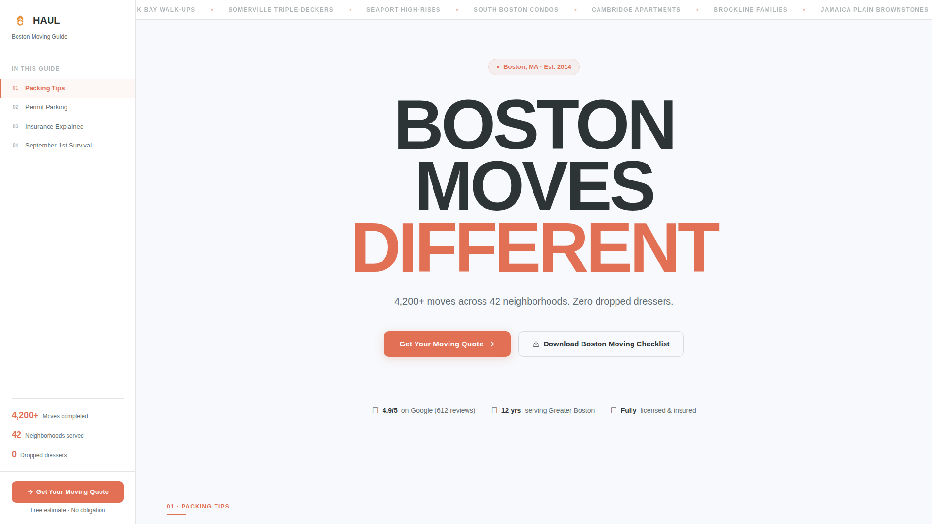 Trusted Moving | Free Website Template | Rocket