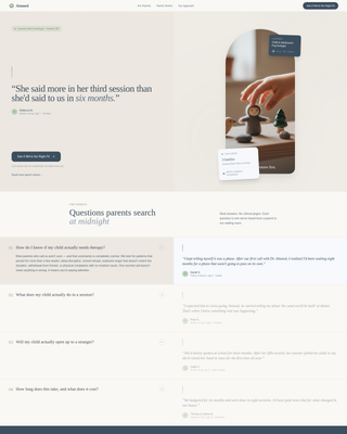 Attuned - Trusted Childpsychologist Landing Page Template