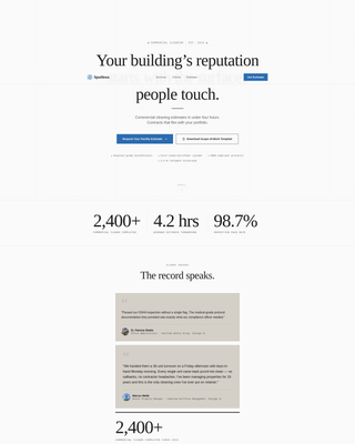 Spotless - Trusted Commercialcleaning Landing Page Template
