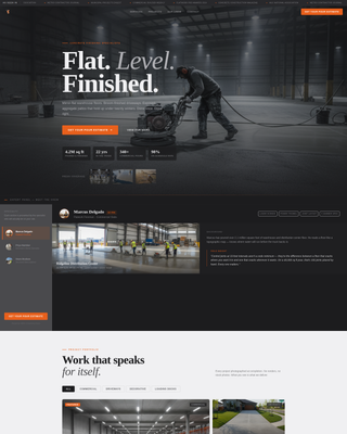 Concrete Finisher Service Landing Page Template