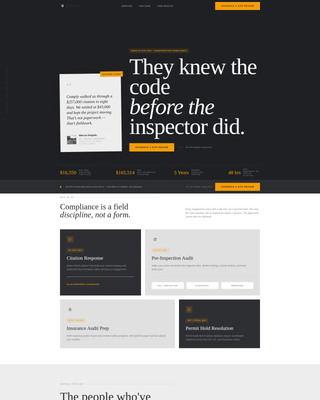 Construction Compliance Consultant Landing Page