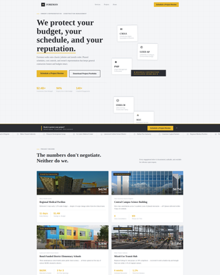 Construction Management Consultant Landing Page