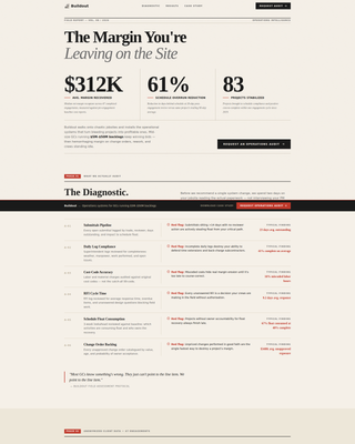 Construction Operations Consultancy Landing Page