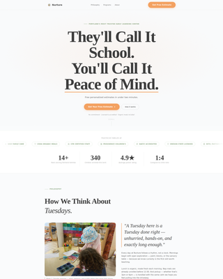 Bloom — Nurturing Preschool Daycare Landing Page Template
