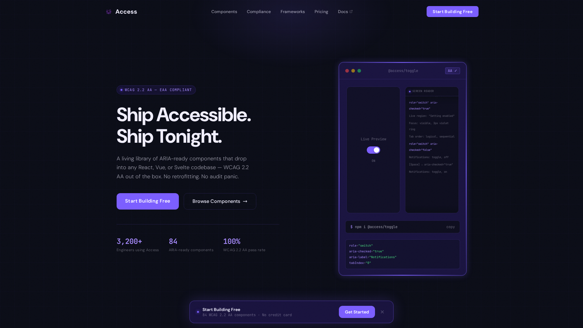 Design System & Component Library Professional Website Template