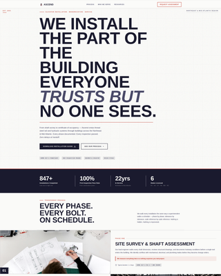 Ascend — Certified Vertical Transport Landing Page Template