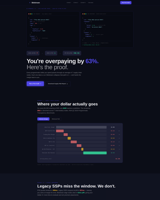 Bidstream - Transparent Adtech Landing Page Template