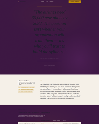 Comprehensive Pilot Training Landing Page Template