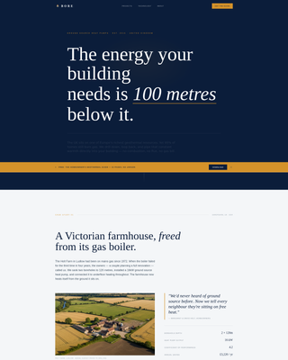 Bore - Authoritative Geothermal Landing Page Template