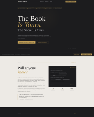 Confidential Ghostwriting Landing Page Template
