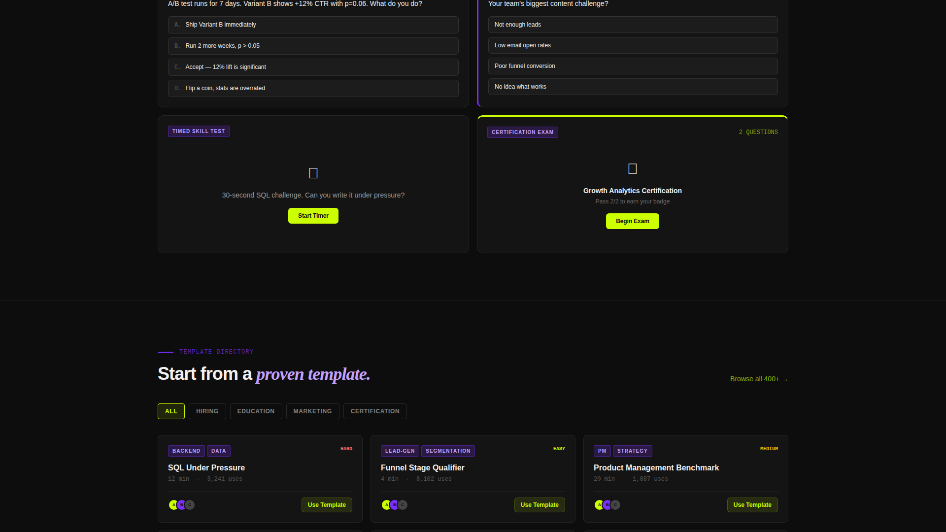 Assess - Powerful Quiz Builder Landing Page Template
