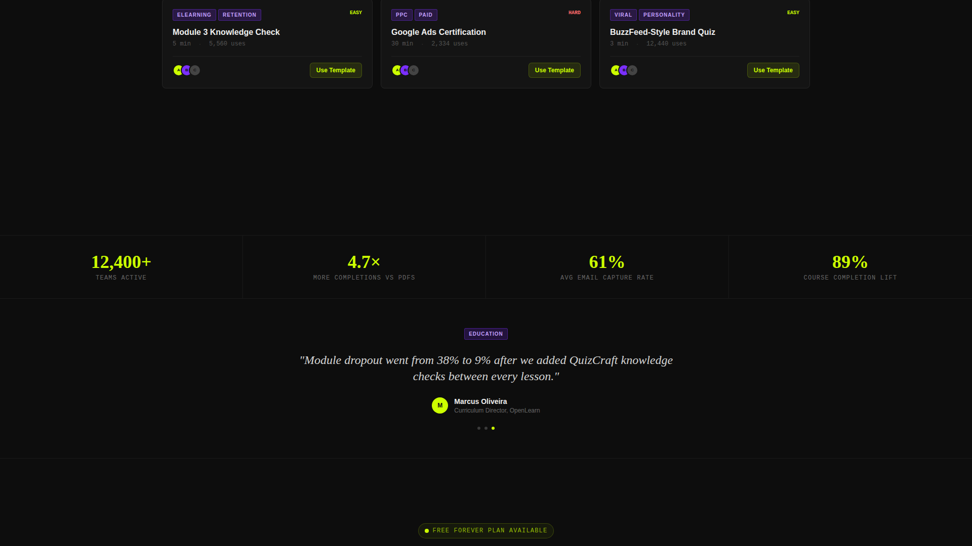 Assess - Powerful Quiz Builder Landing Page Template