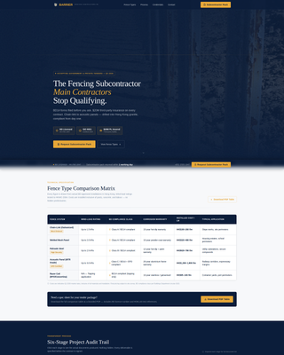 Barrier - Compliant Fencing Landing Page Template