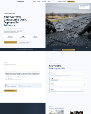 Adjuster - Rapid Claims Landing Page Template