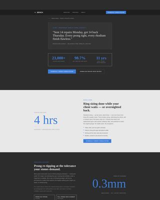 Benchwork - Precision Jeweler Landing Page Template