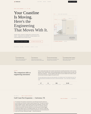 Breakwater - Authoritative Coastal Engineering Landing Page Template