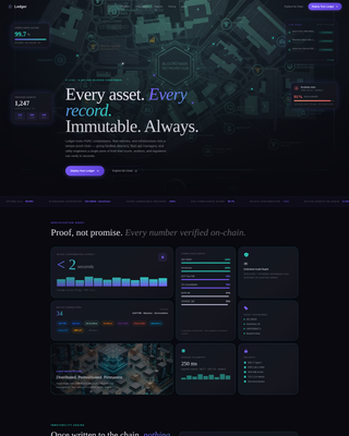 Ledger - Immutable Assetmanagement Landing Page Template