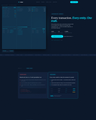 Ledger - Immutable ERP Landing Page Template