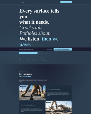 Asphalt — Expert Driveway Paving Landing Page Template