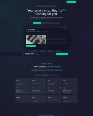 Adjust - Effortless Chiropractic Landing Page Template