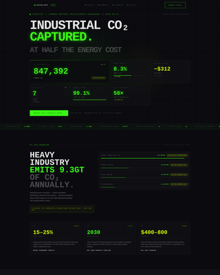 Catalyst - Brutalist Cleantech Landing Page Template