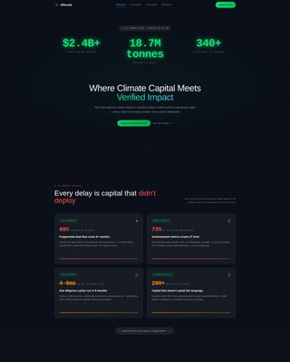 Allocate - Verified Cleantech Landing Page Template