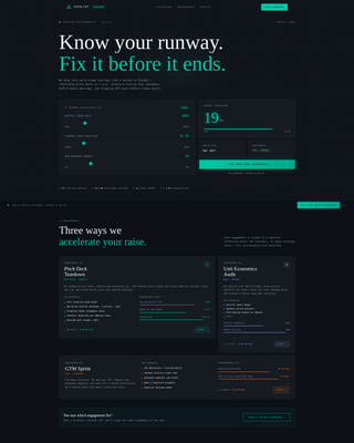 High-Velocity Consulting Runway Calculator Website Template