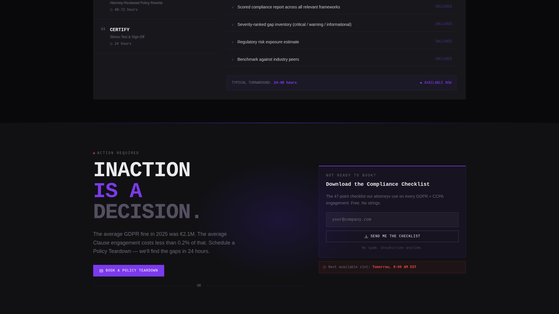 Privacy Policy Consulting & GDPR Grader Website Template