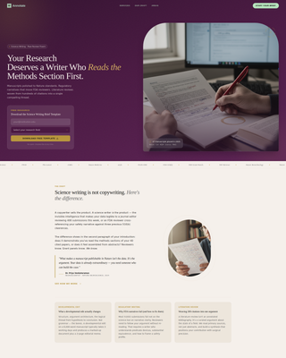 Annotate - Compelling Sciencewriting Landing Page Template