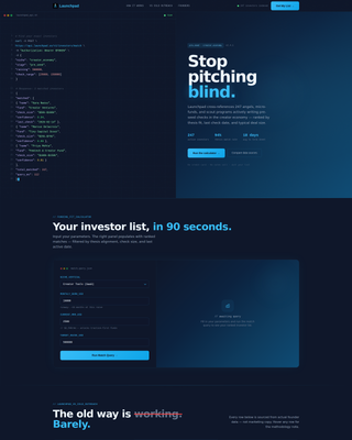 Launchpad - Precision Investor Matching Landing Page Template