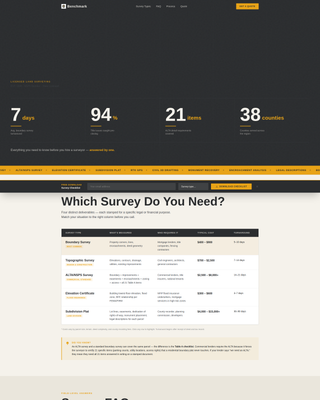 Benchmark - Authoritative Surveyor Landing Page Template