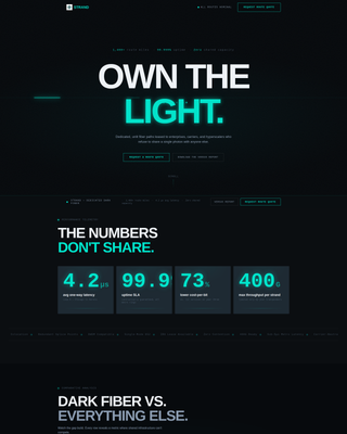 Strand - High-Performance Dark Fiber Landing Page Template