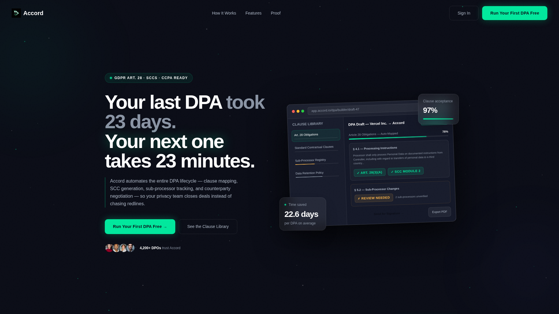 Accord - Automated Compliance Landing Page Template