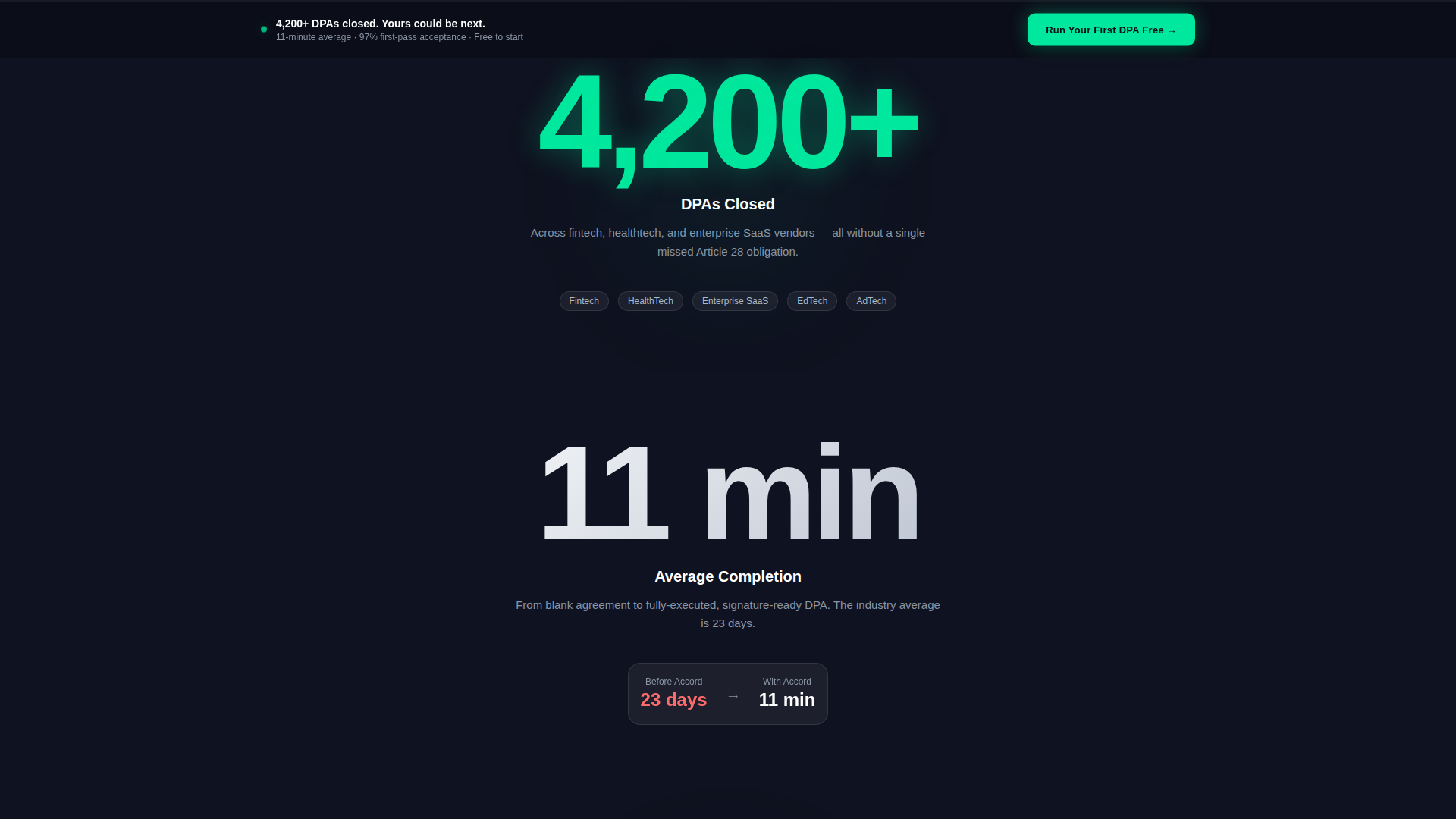 Accord - Automated Compliance Landing Page Template