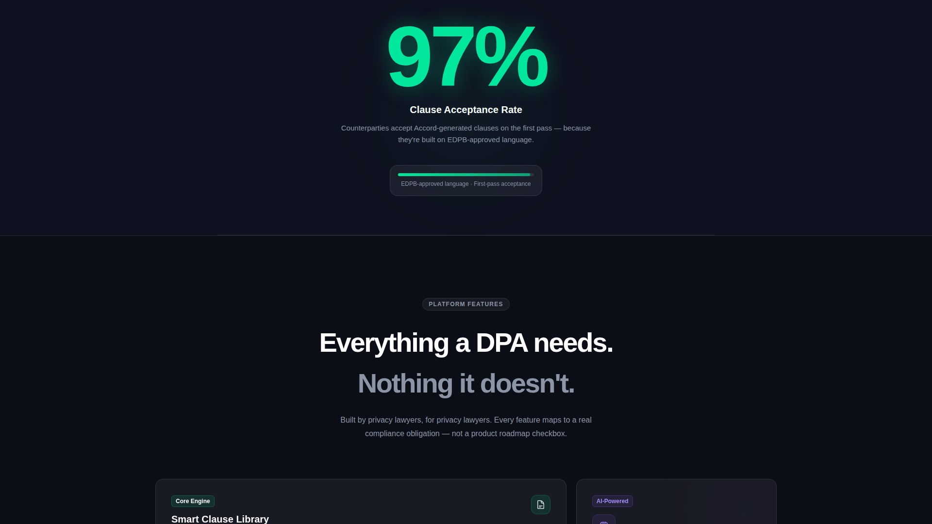 Accord - Automated Compliance Landing Page Template