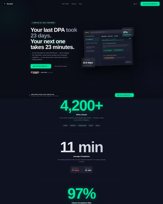 Accord - Automated Compliance Landing Page Template
