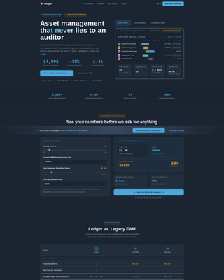 Ledger - Powerful EAM Landing Page Template