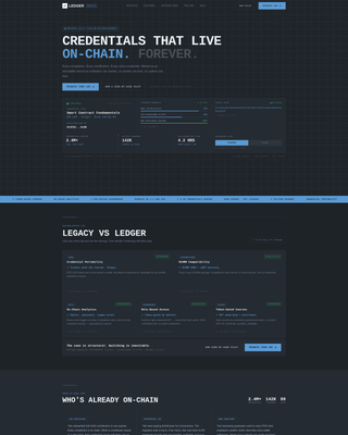 Ledger - Sovereign Decentralized Landing Page Template
