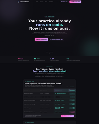 Automate - Powerful Dentalworkflow Landing Page Template