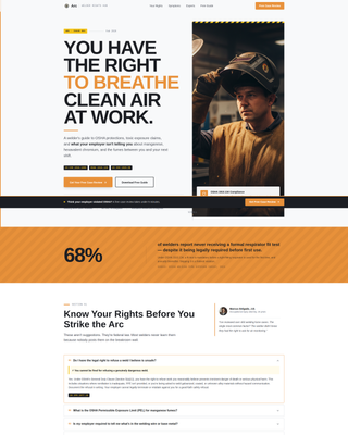 Arc - Authoritative Welder Landing Page Template