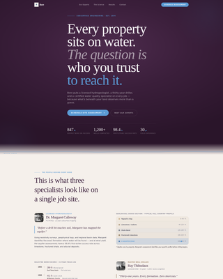 Bore - Authoritative Welldriller Landing Page Template