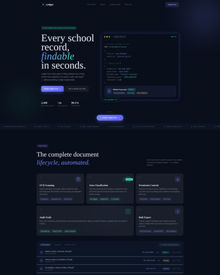 Ledger - Dynamic Education Landing Page Template