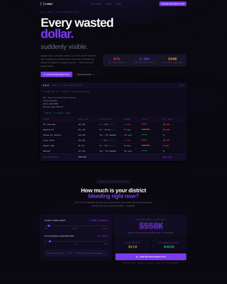 Ledger - Powerful EdTech Subscription Landing Page Template