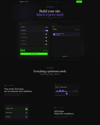 Launch - Electric Entertainment Landing Page Template