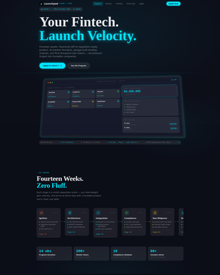 Launchpad - High-Velocity Fintech Landing Page Template