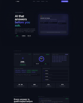 Ledger - Intelligent Fintech Landing Page Template