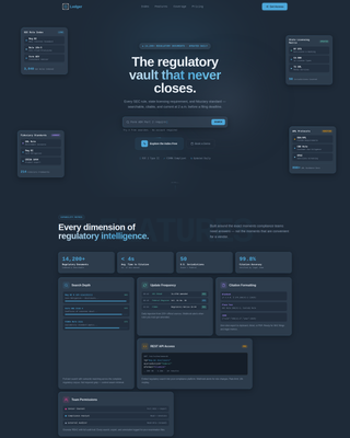 Ledger - Powerful Compliance Landing Page Template