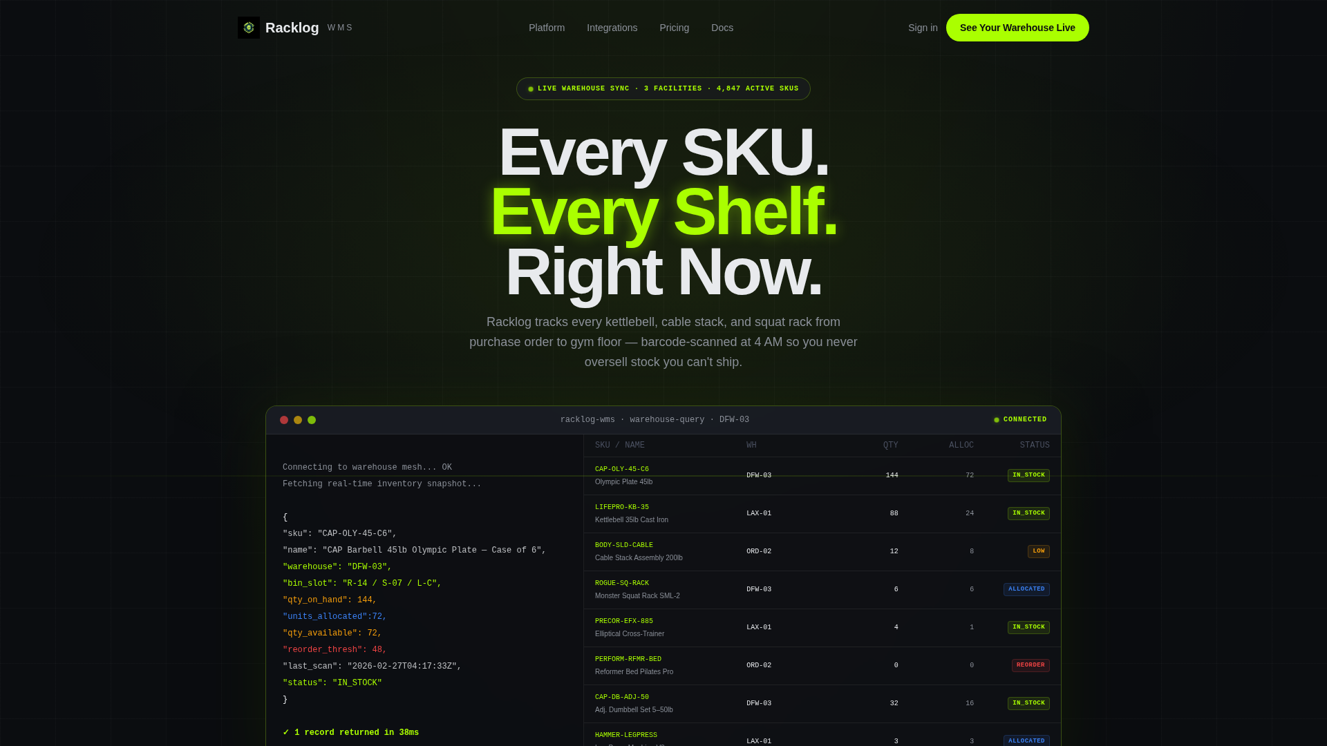Fitness Warehouse Management Landing Page Template