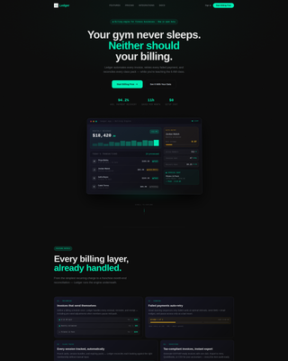Ledger - Powerful Fitness Landing Page Template